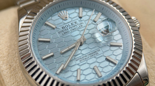 Rollie Land & Dweller Ice Blue Dial - Full Silver Steel