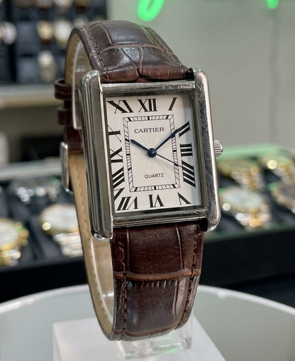 Cartear Tank – Dark Brown Leather Strap