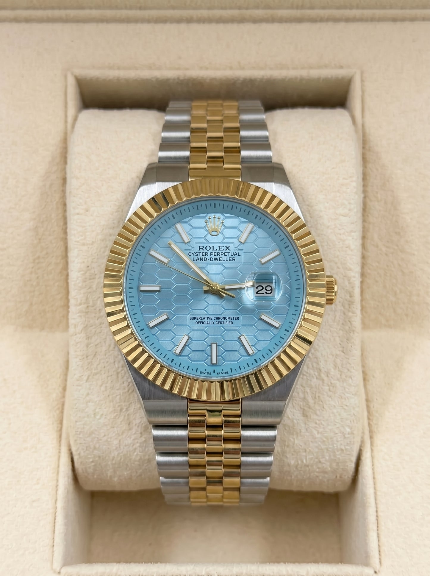 Rollie Land & Dweller Light Blue Dial - Two Tone Gold & Silver