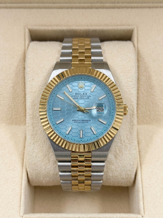 Rollie Land & Dweller Light Blue Dial - Two Tone Gold & Silver