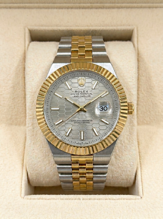 Rollie Land & Dweller Grey Dial - Two Tone Gold & Silver