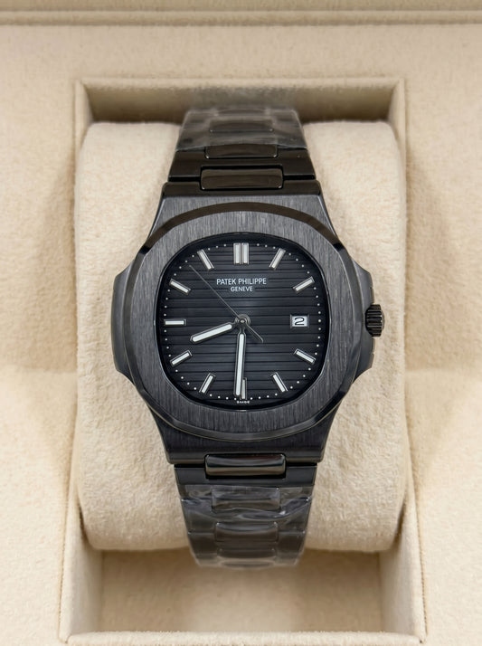 Patek Philippe – Black Dial / Black Steel Chain