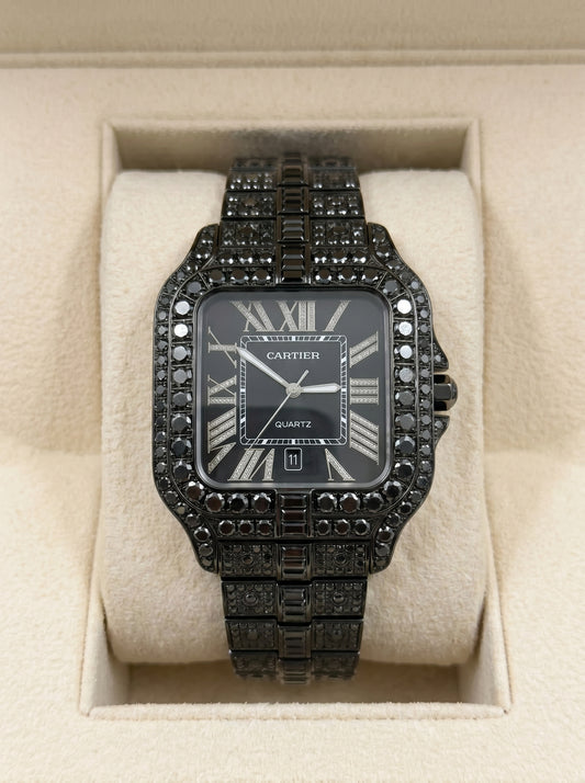 Cartear Big Stones - Black Dial - Black chain