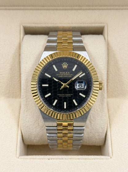 Rollie Land & Dweller Black Dial - Two Tone Gold & Silver