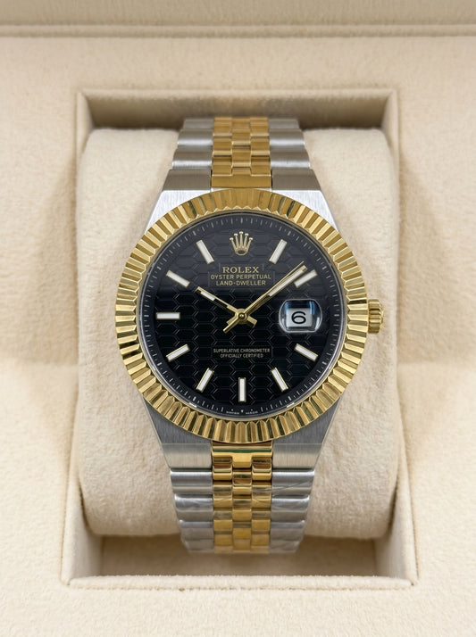 Rollie Land & Dweller Black Dial - Two Tone Gold & Silver
