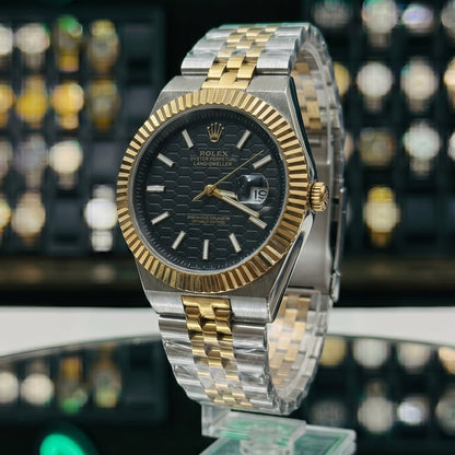 Rollie Land & Dweller Black Dial - Two Tone Gold & Silver