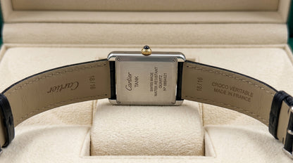Cartear Tank – Black Leather Strap - Simple Black Dial