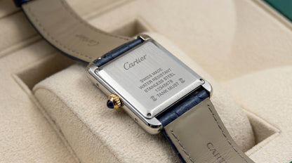 Cartear Tank – Navy Blue Leather Strap & Dial