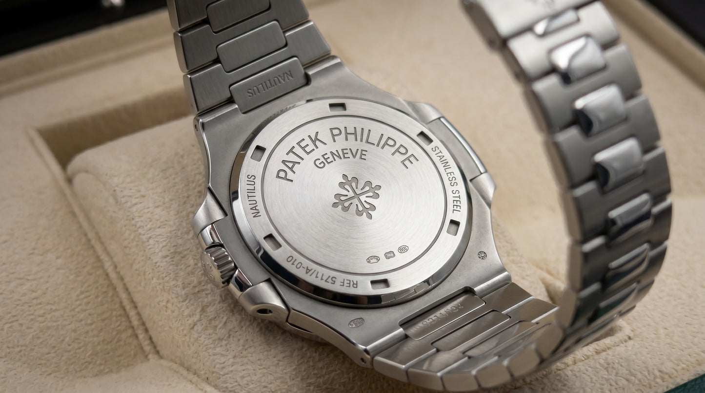 Patek Philippe – Black Dial / Silver Steel Chain