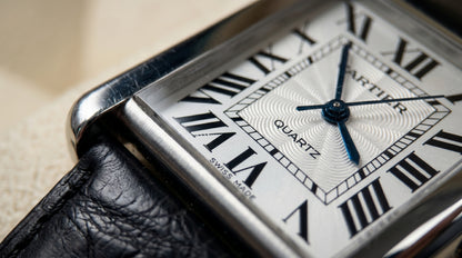Cartear Tank – Black Leather Strap & White Dial