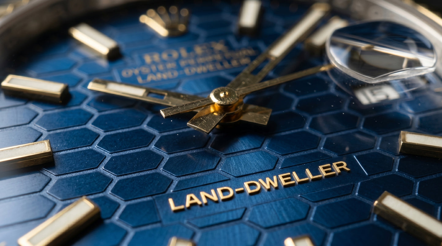 Rollie Land & Dweller Blue Dial - Two Tone Gold & Silver