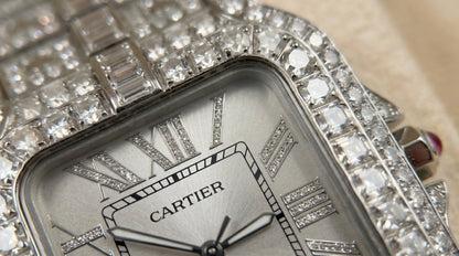 Cartear Iced Stone Diamond - White Dial