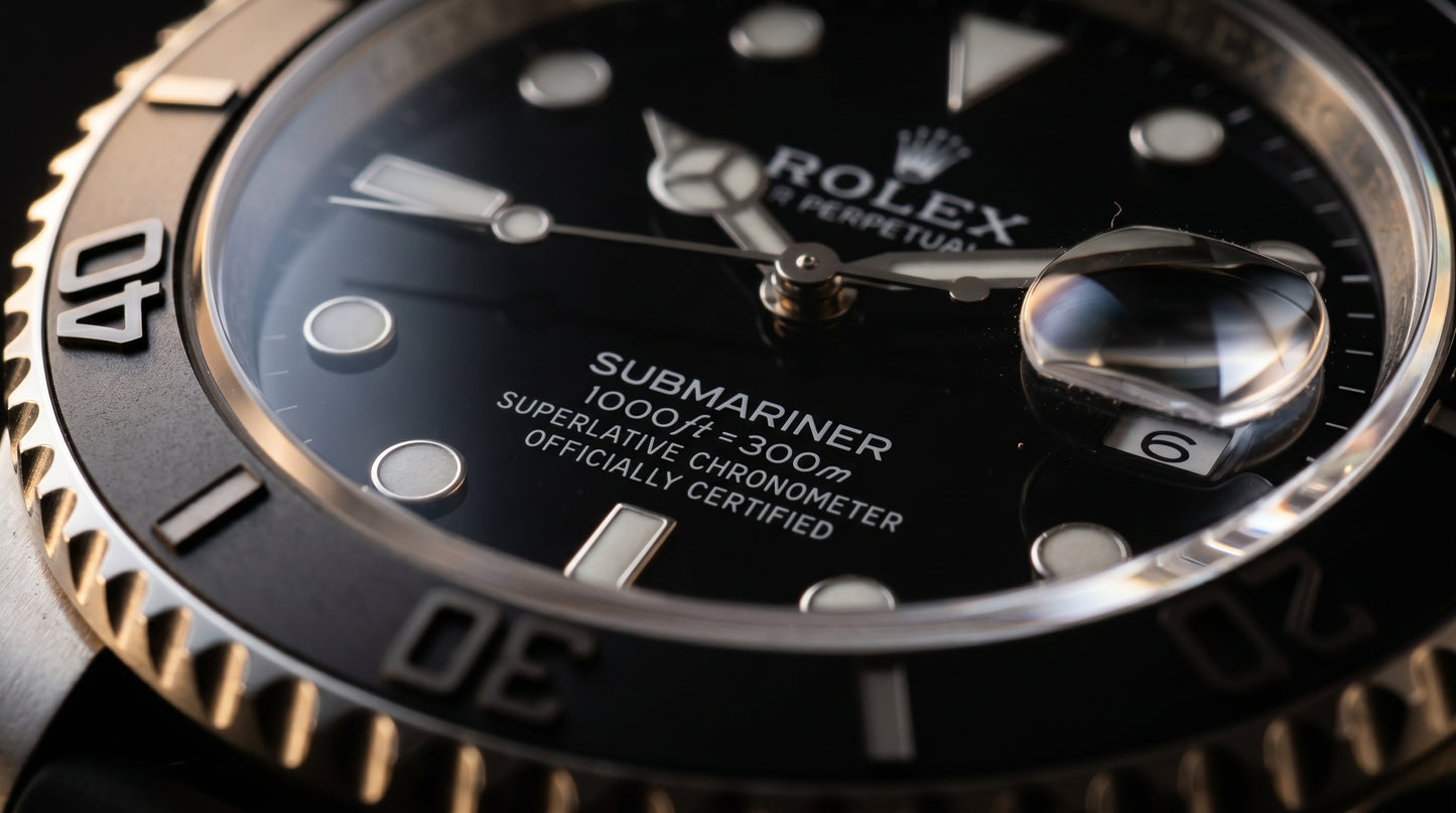 Rollie Submariner – Black Dial - Silver Case & Black Rubber Strap