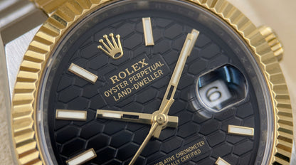Rollie Land & Dweller Black Dial - Two Tone Gold & Silver