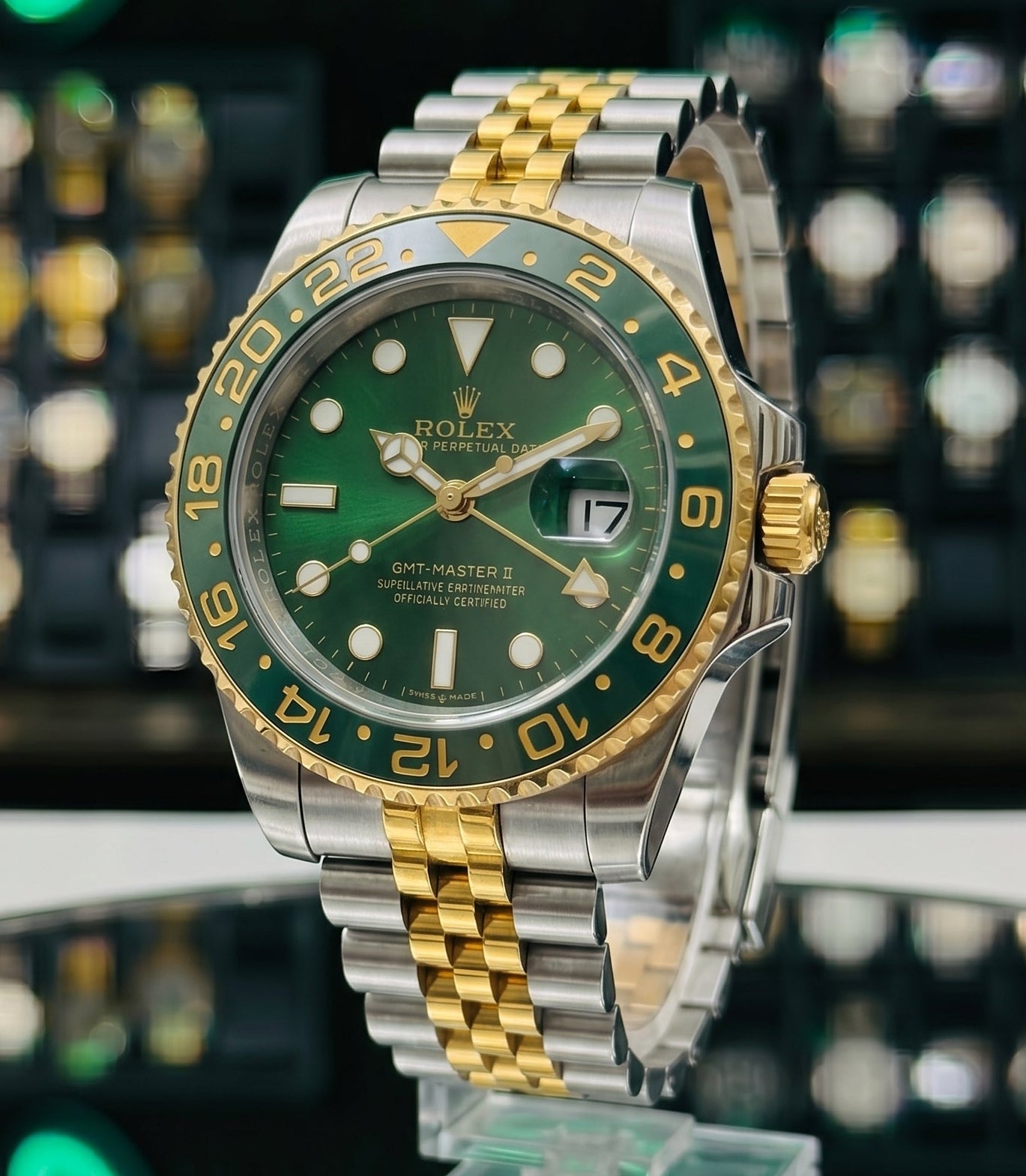 Rollie GMT Master 2 - Green Dial – Two Tone Gold & Steel