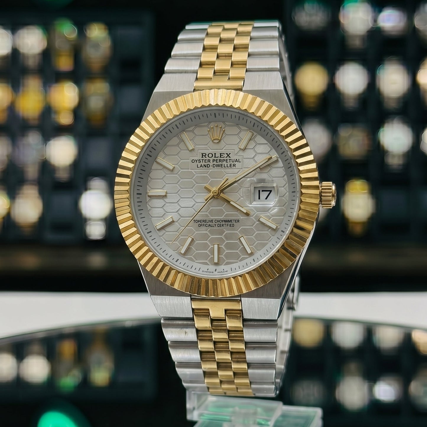 Rollie Land & Dweller Grey Dial - Two Tone Gold & Silver