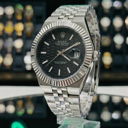 Rollie Land & Dweller Black Dial - Full Silver Steel