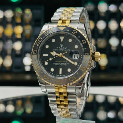 Rolex GMT-Master II Black Dial -  Two Tone Grey/Black Bezel