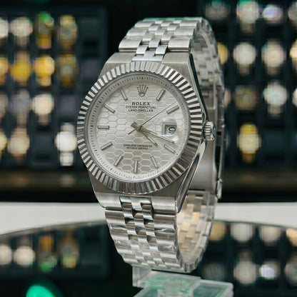 Rollie Land & Dweller Light Grey Dial - Full Silver Steel