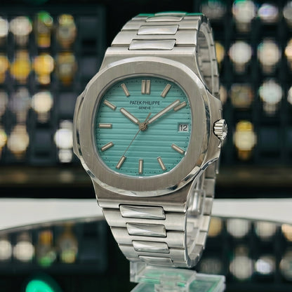 Patek Philippe – Mint Green Dial / Silver Steel Chain