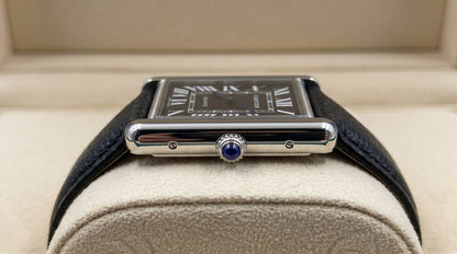 Cartear Tank – Black Leather Strap & Black Dial