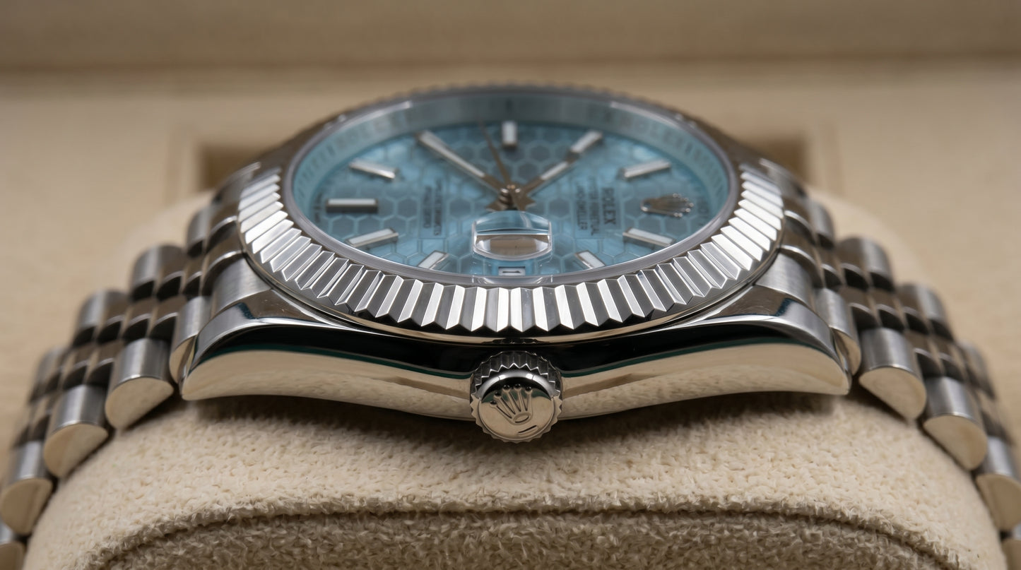 Rollie Land & Dweller Ice Blue Dial - Full Silver Steel