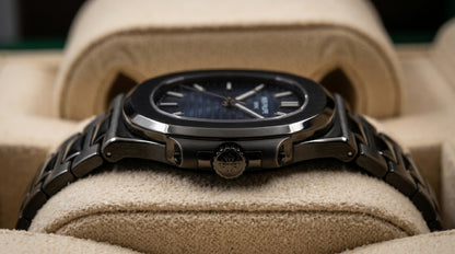 Patek Philippe – Blue Dial / Black Steel Chain