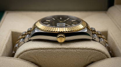 Rollie Land & Dweller Black Dial - Two Tone Gold & Silver