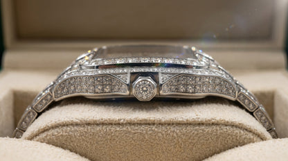 Cartear Iced Stone Diamond - White Dial