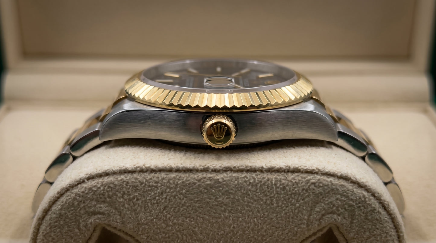 Rollie Land & Dweller Blue Dial - Two Tone Gold & Silver