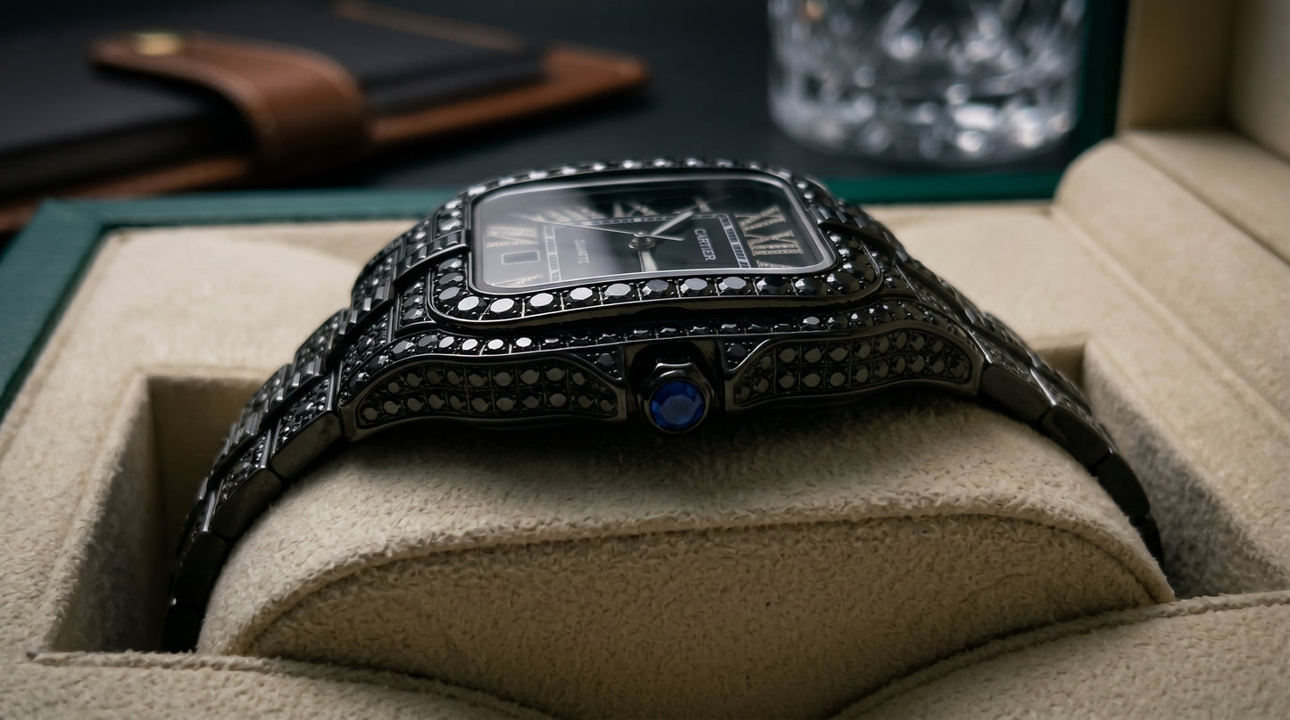 Cartear Big Stones - Black Dial - Black chain
