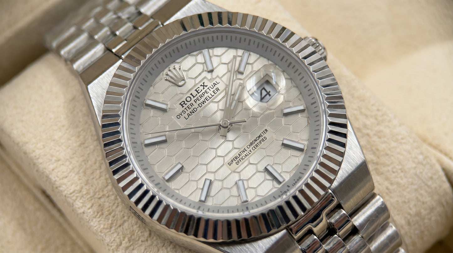 Rollie Land & Dweller Grey Dial - Full Silver Steel