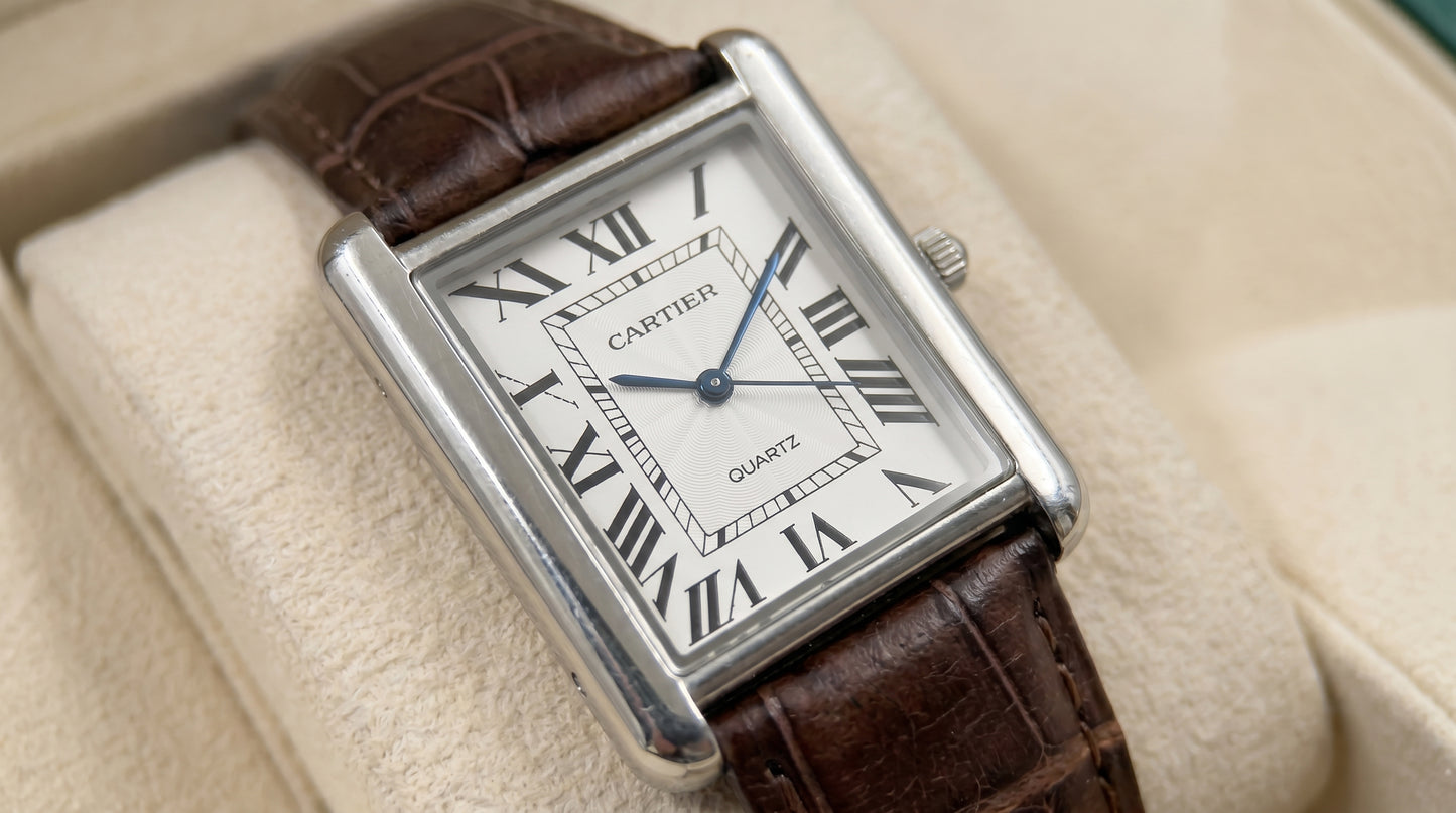 Cartear Tank – Dark Brown Leather Strap