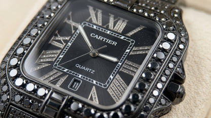Cartear Big Stones - Black Dial - Black chain
