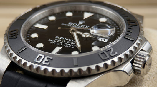 Rollie Submariner – Black Dial - Silver Case & Black Rubber Strap