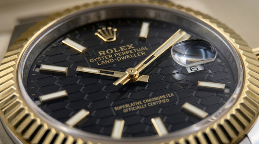 Rollie Land & Dweller Black Dial - Two Tone Gold & Silver