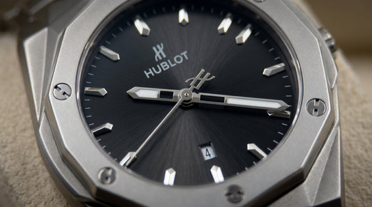 Hublot Diamond Cut - Black Dial / Silver Chain